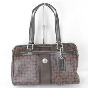 COACH Signature F15132 Leather Brown Women's